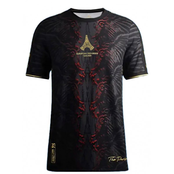 Paris saint-germain maglia speciale pre-partita dei campioni d'Europa nera uniforme da calcio per adulti abbigliamento sportivo da allenamento maschile maglia da calcio 2025-2026